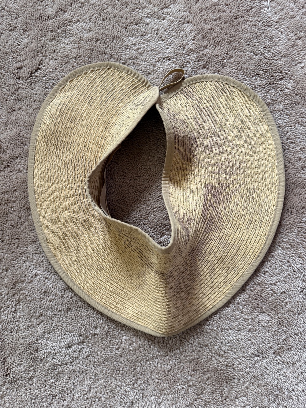 Panama Jack Open-Top Straw Visor in Natural Tan